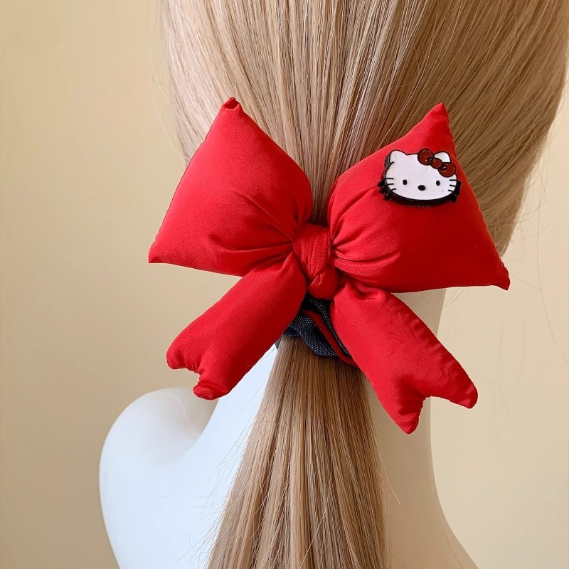 Hair Care Korean Products - Cute cartoon red Hello kitty bow