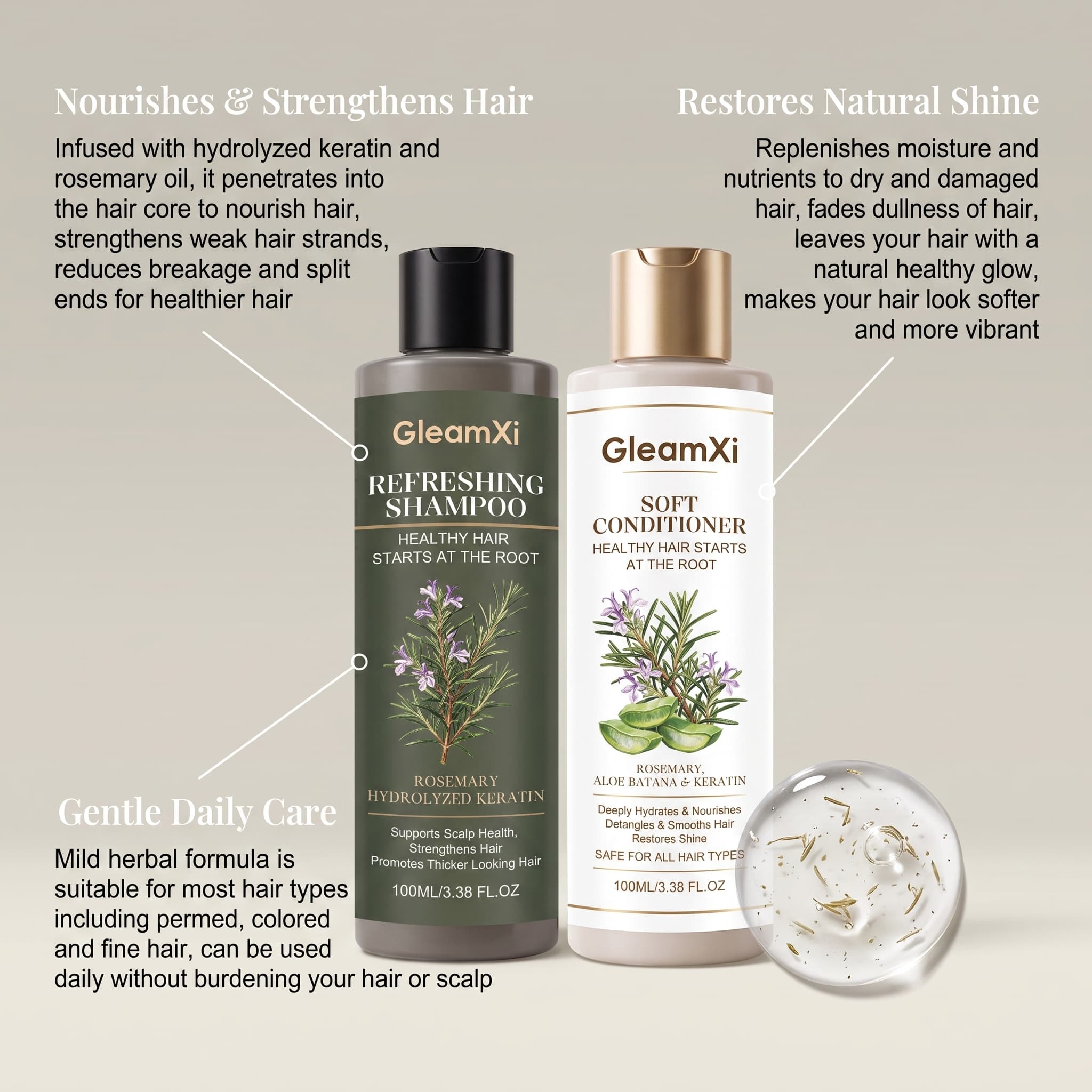 Rosemary Shampoo Conditioner S - đánh giá và giá Hair Care Keratin Shampoo