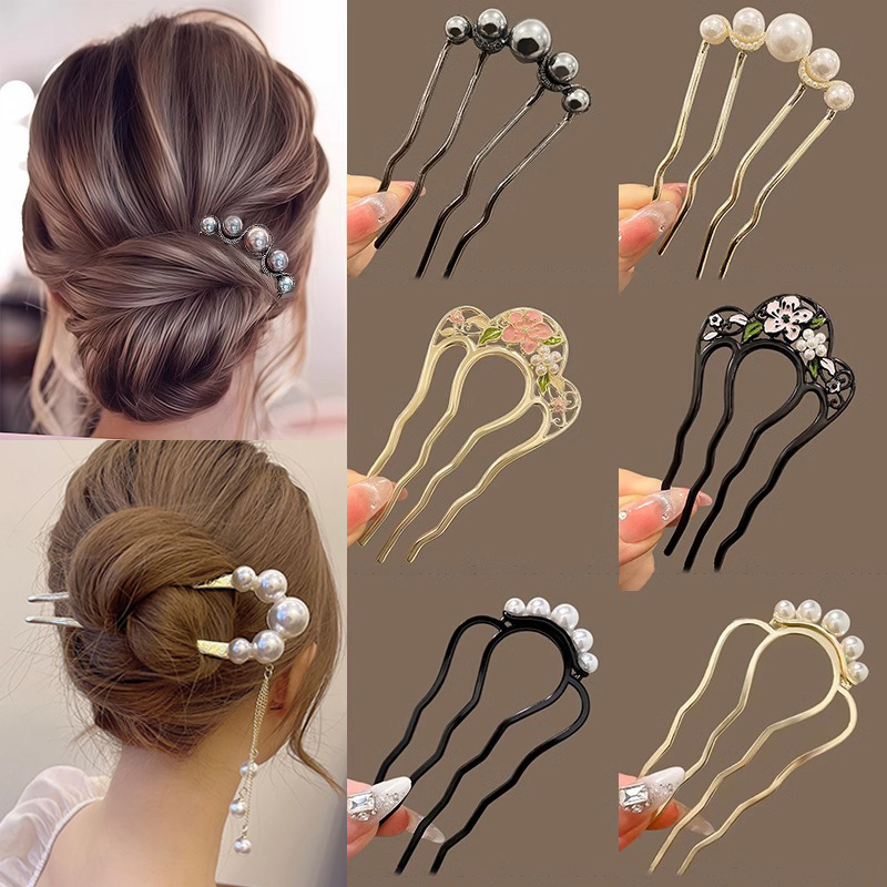 Metal U-Shaped Hair Fork Combs - đánh giá và giá Hair Care Japanese