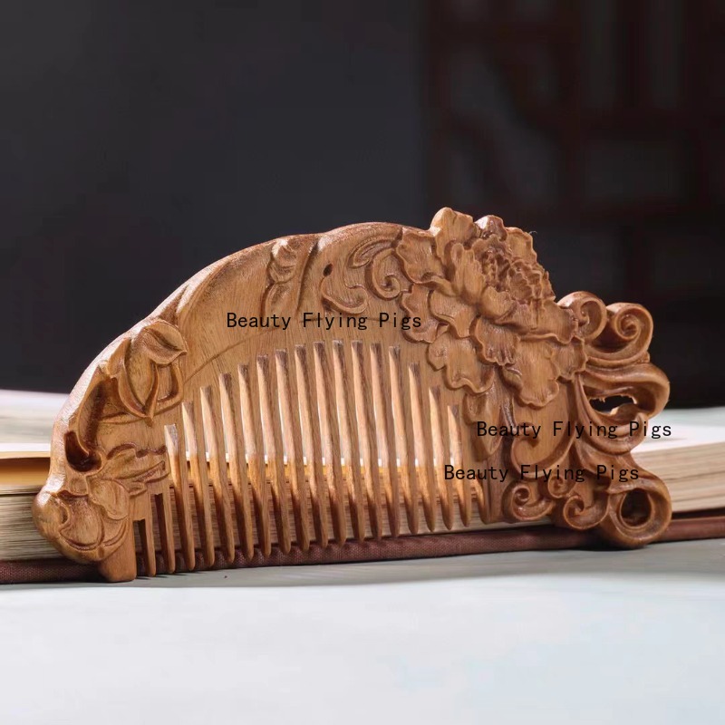 1pc Wooden Carving Comb Scalp  - đánh giá và giá Hair Care Japanese