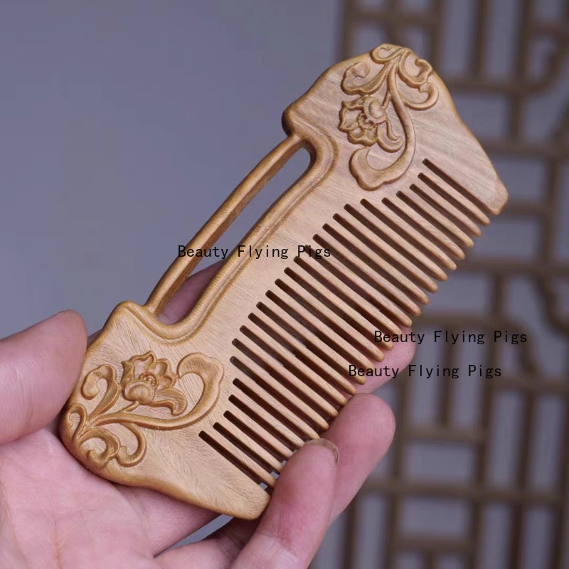 1pc Wooden Carving Comb Scalp  - đánh giá và giá Hair Care Japanese